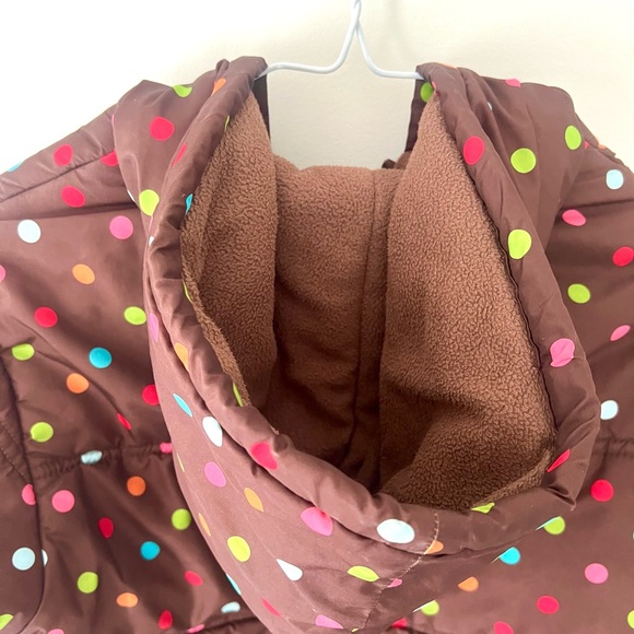 Brown Puffy Dotted Jacket - Picture 3 of 5